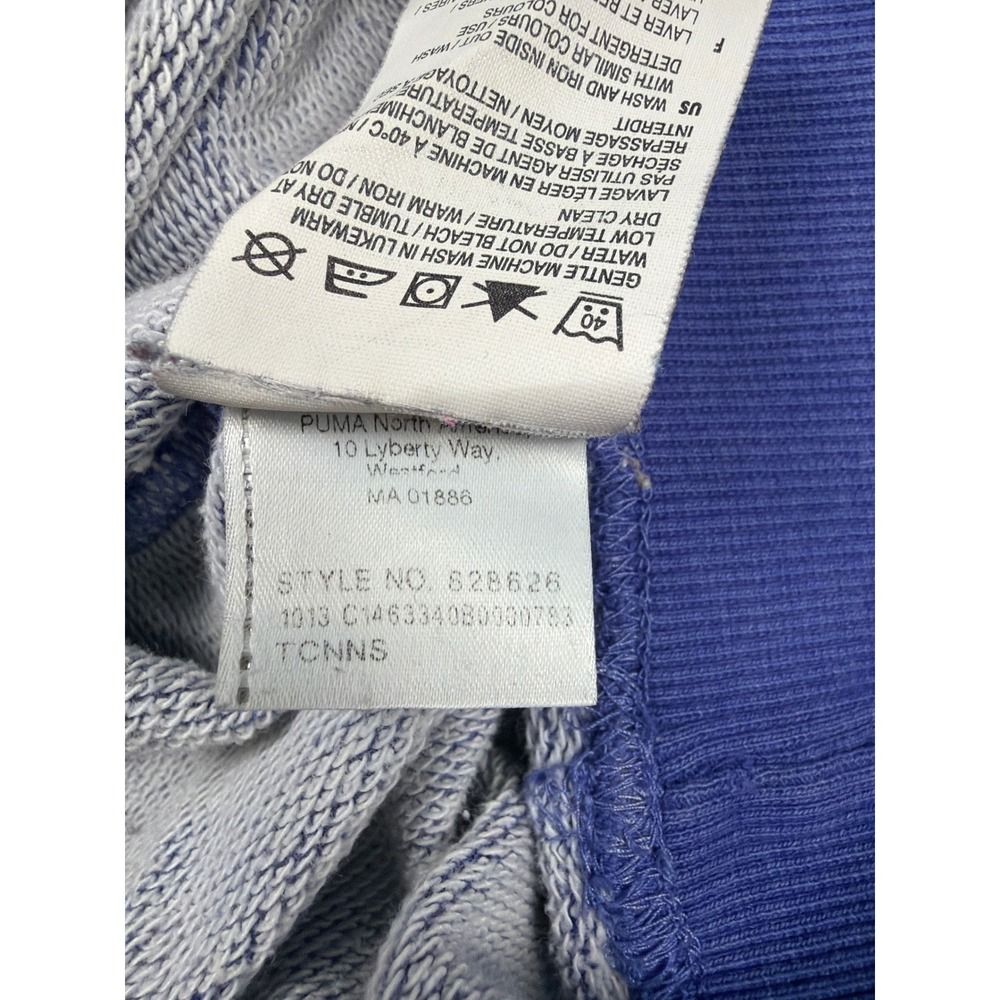 Puma Sportlifestyle Blue Pink Distressed Logo Sweatshirt 828626 Womens Large - Picture 6 of 8